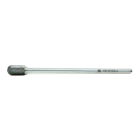 Continental Abrasives SC-5 Double Cut Cylindrical With Ball Nose Tungsten Carbide Burr 6" Shank CB-SC5DL6